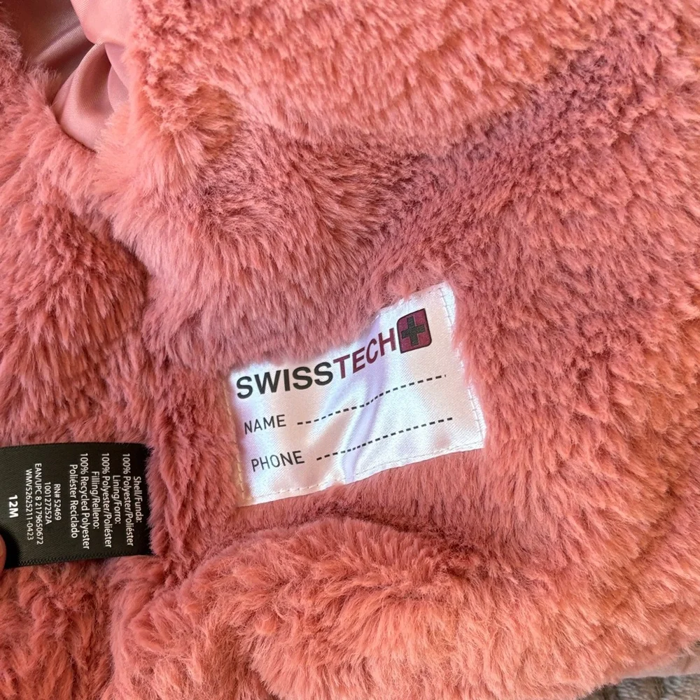 Swiss Tech Baby Girls 12M Colorblock Puffer Jacket Fleece Lined Hooded Snow Cozy